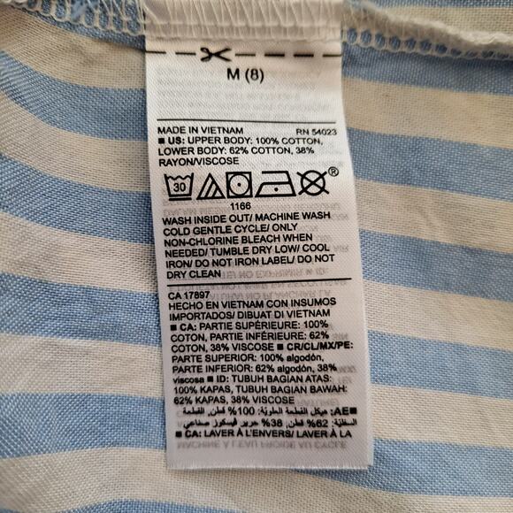 Old Navy 2-in-1 Tank Dress Sleeveless Knit Blue White Striped Girls Size M (8) - Picture 8 of 9